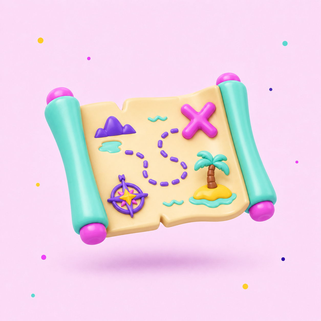 Illustratie van een schatkaart